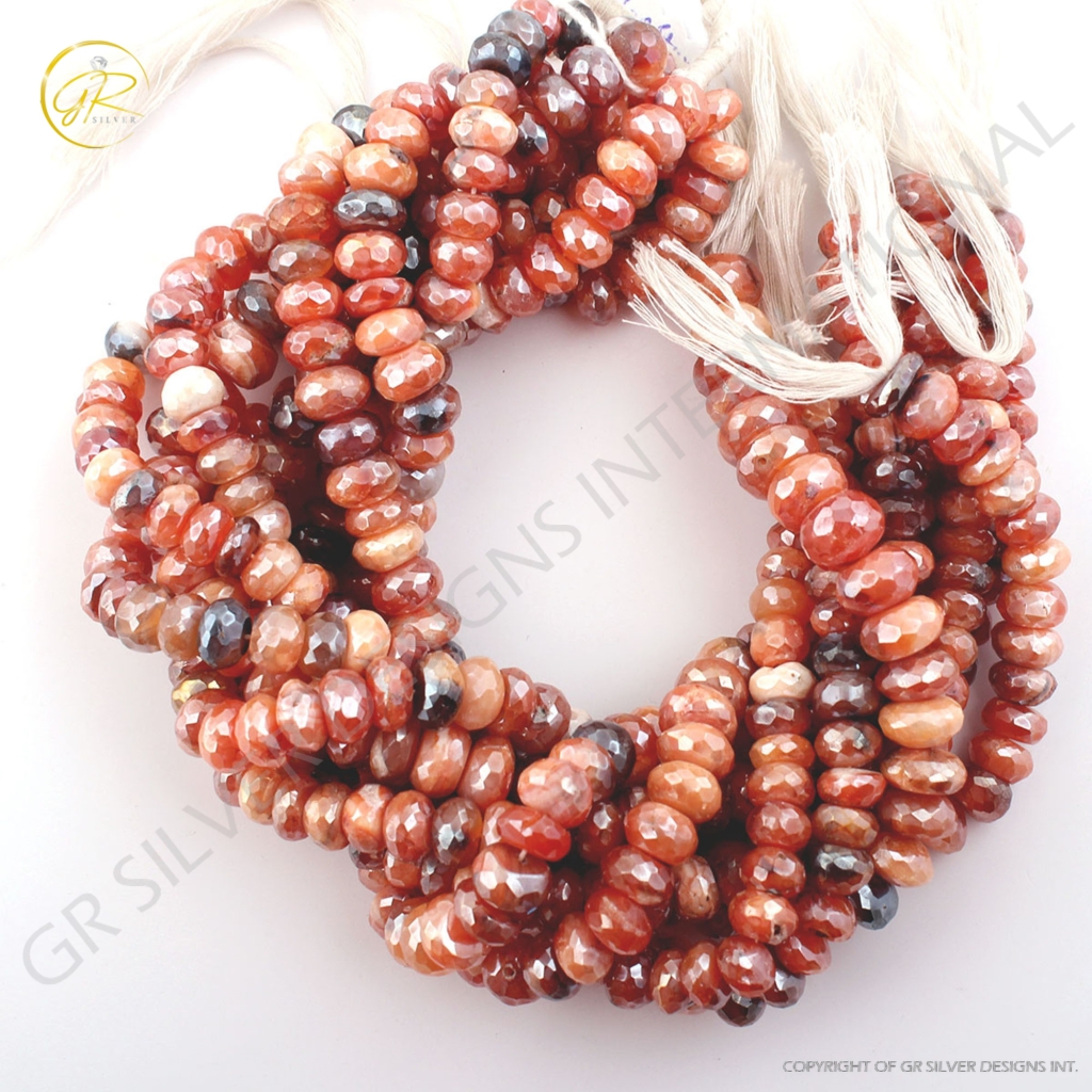 Natural Multi Botswana Agate Faceted Gemstone Beads