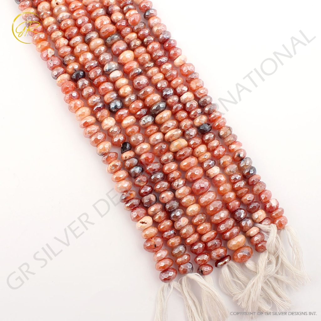 Natural Multi Botswana Agate Faceted Gemstone Beads