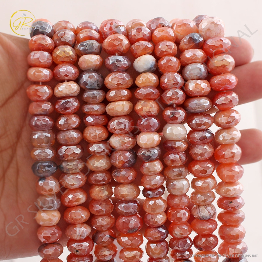 Natural Multi Botswana Agate Faceted Gemstone Beads