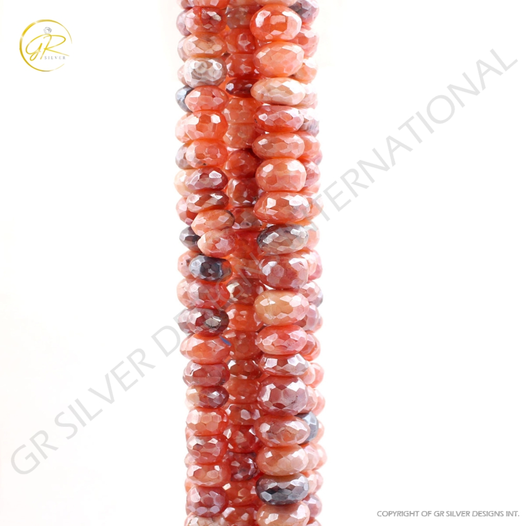 Natural Multi Botswana Agate Faceted Gemstone Beads