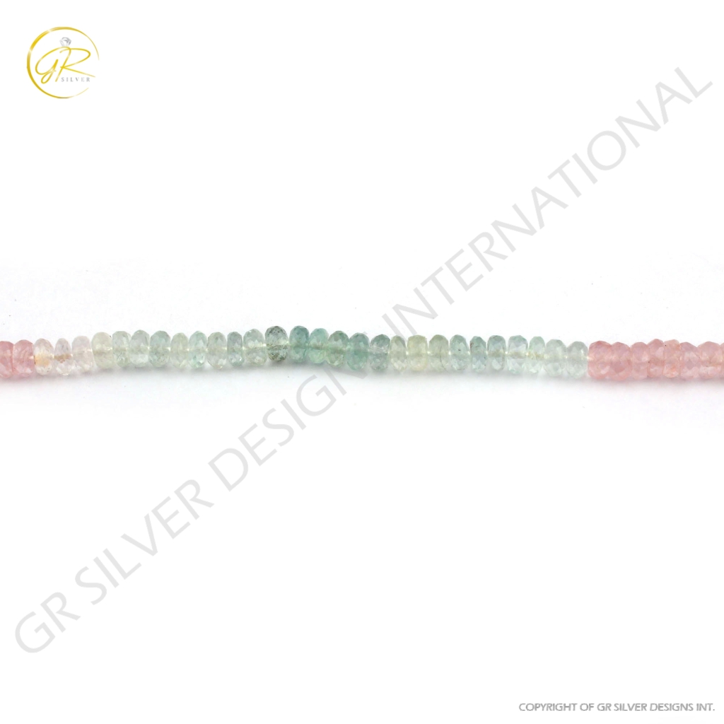 Quality Morganite Aquamarine Rondelle 5-6mm Micro Cut Gemstone Beads