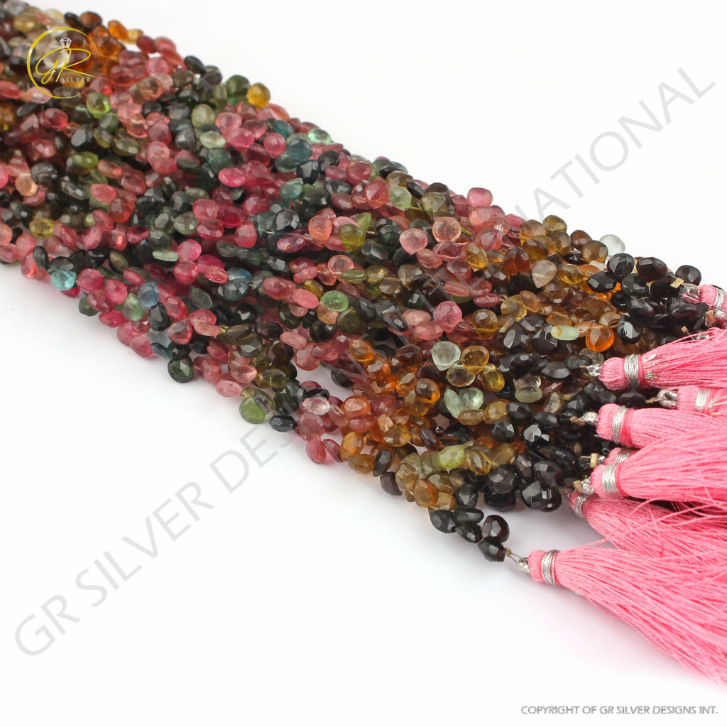 Heart Tourmaline 5-6mm Beads 8inch Strands