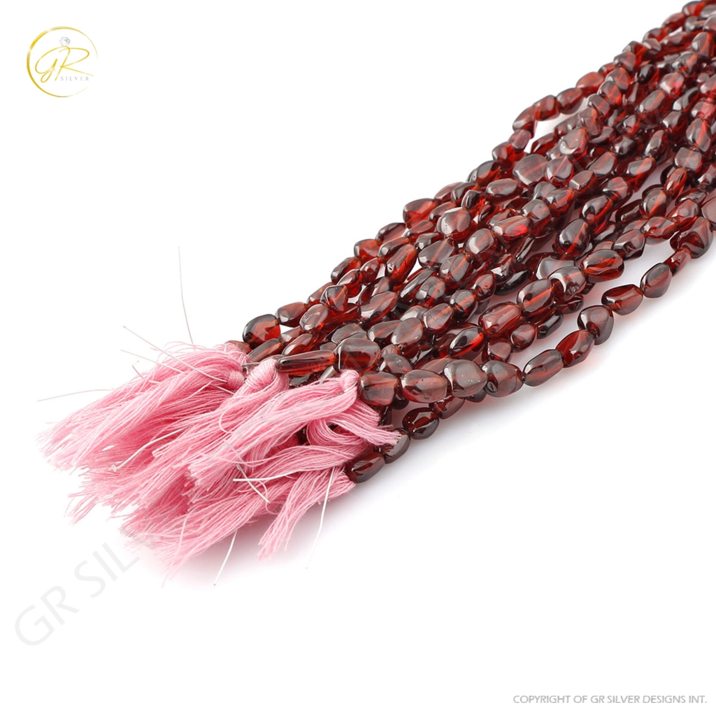 Natural Garnet Beads, 5-12mm Plain Tumbles Garnet 14 Strands