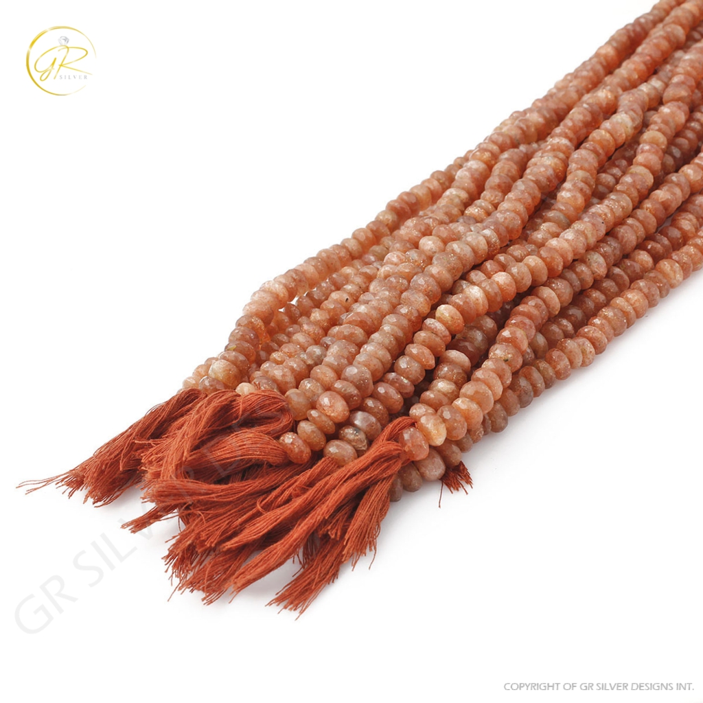 Natural Round Sunstone Beads, 7.5-8.5mm Round Sunstone 19 Strands