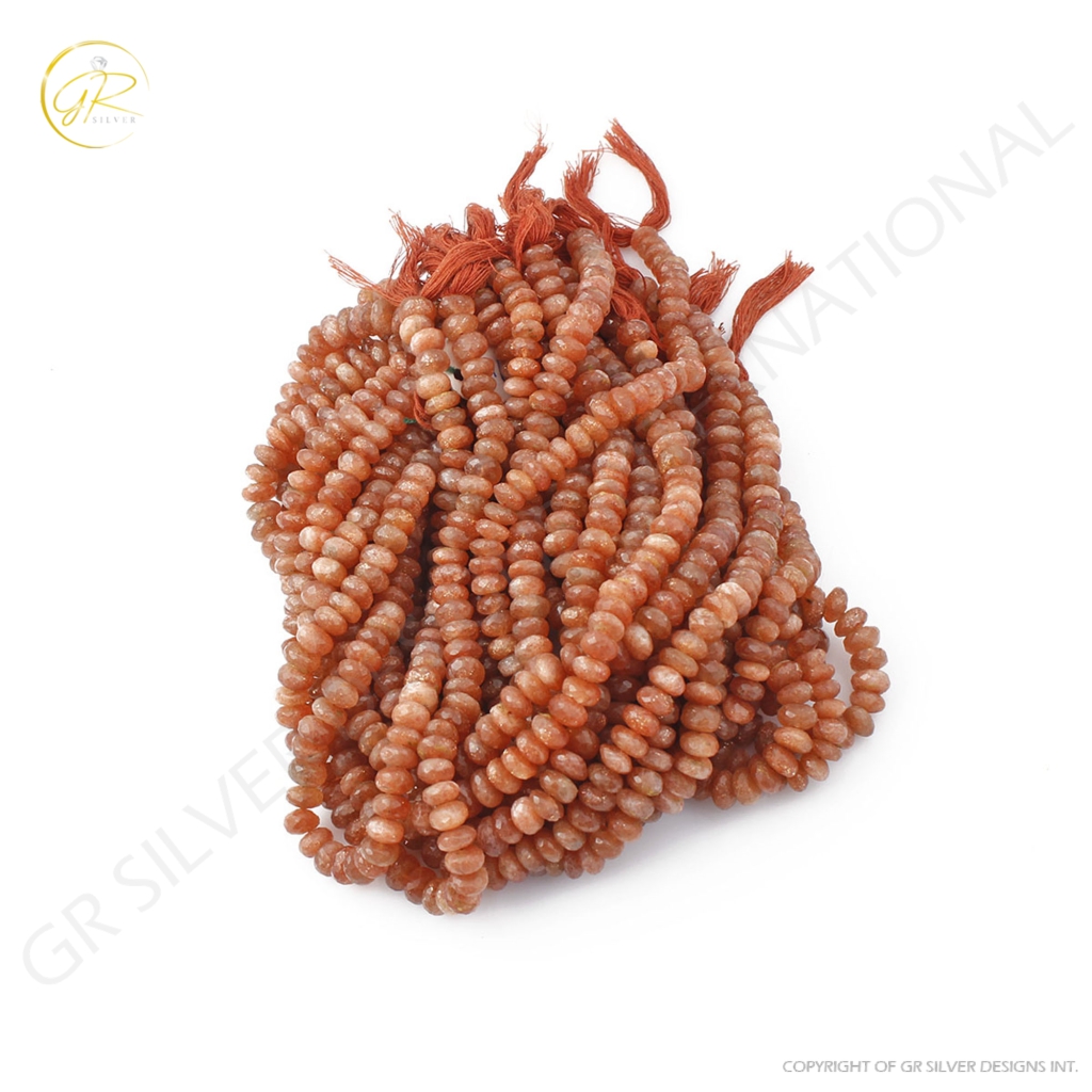 Natural Round Sunstone Beads, 7.5-8.5mm Round Sunstone 19 Strands