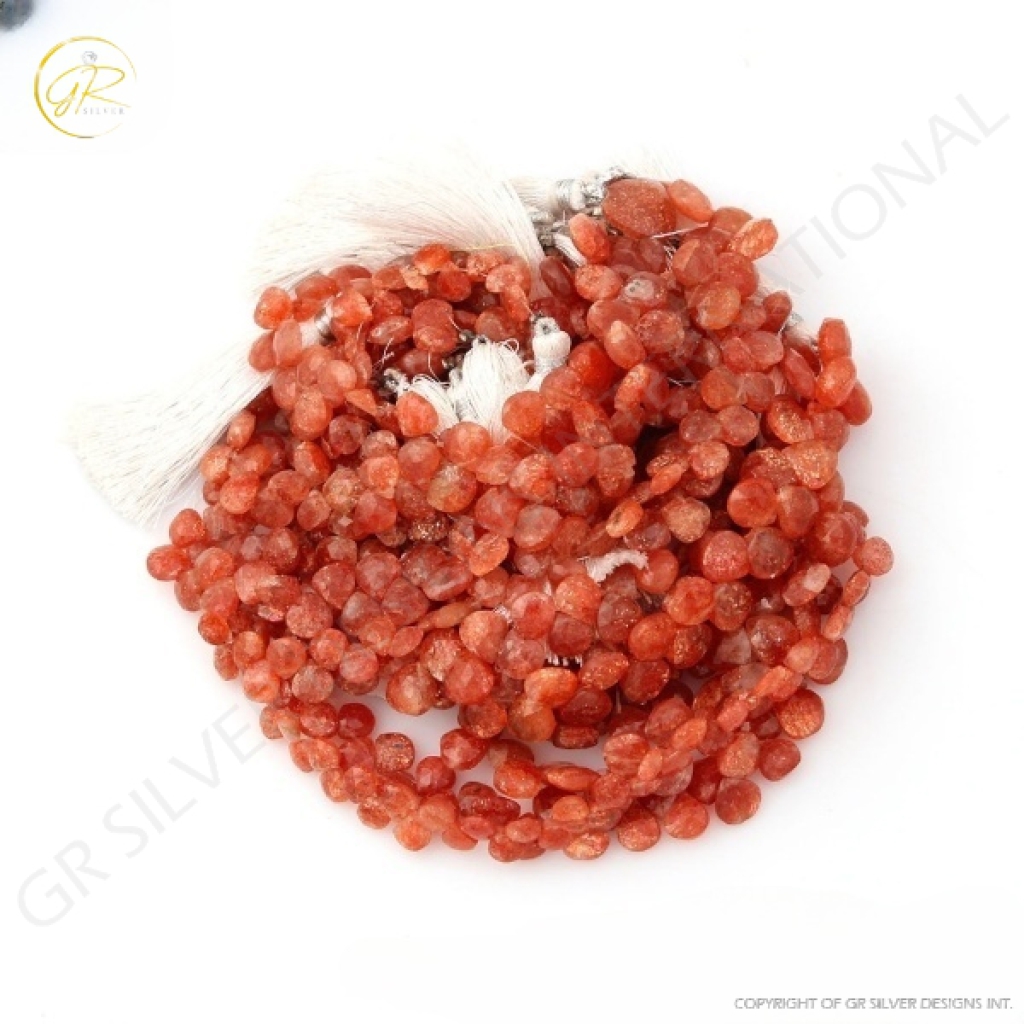 SUN STONE BEADS, NATURAL SUN FACETED BEADS, 6-8.5 MM APPROX SUN STONE BEADS