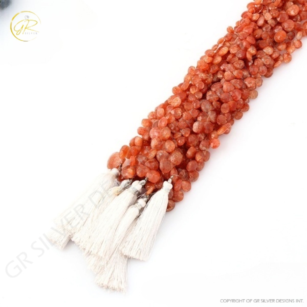 SUN STONE BEADS, NATURAL SUN FACETED BEADS, 6-8.5 MM APPROX SUN STONE BEADS