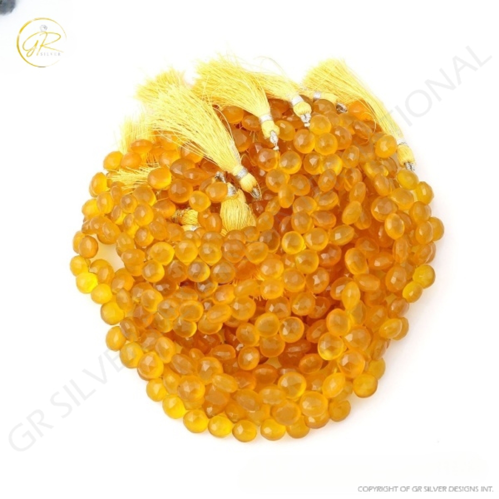 Yellow Onyx Beads, Faceted Yellow Onyx Beads ,8 - 10.5 mm Approx. Beads Yellow Onyx Beads, Faceted Yellow Onyx Beads