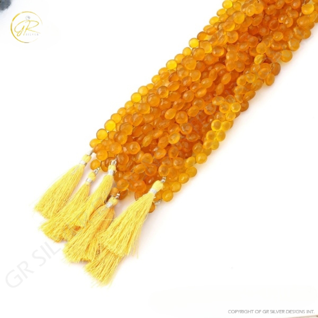 Yellow Onyx Beads, Faceted Yellow Onyx Beads ,8 - 10.5 mm Approx. Beads Yellow Onyx Beads, Faceted Yellow Onyx Beads