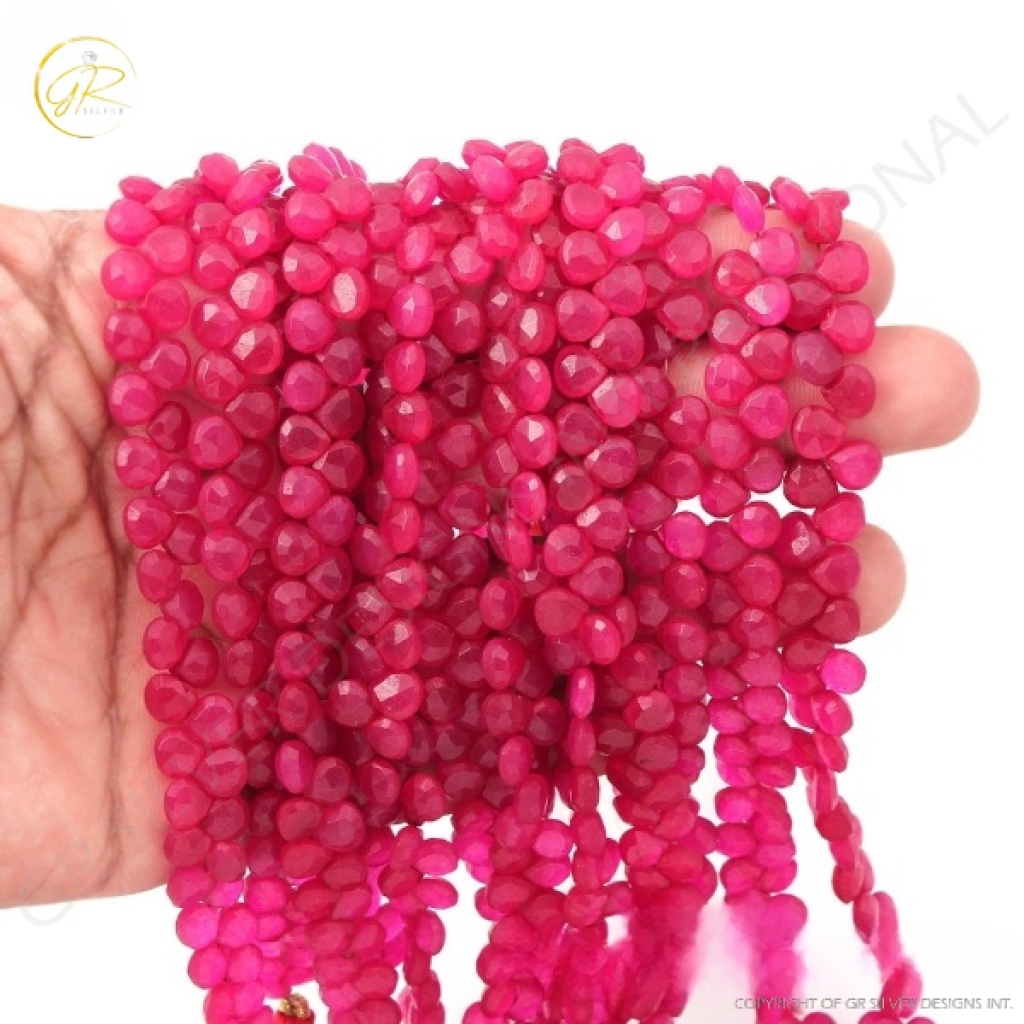 Pink Quartz Heart Faceted 6mm Quartz Beads