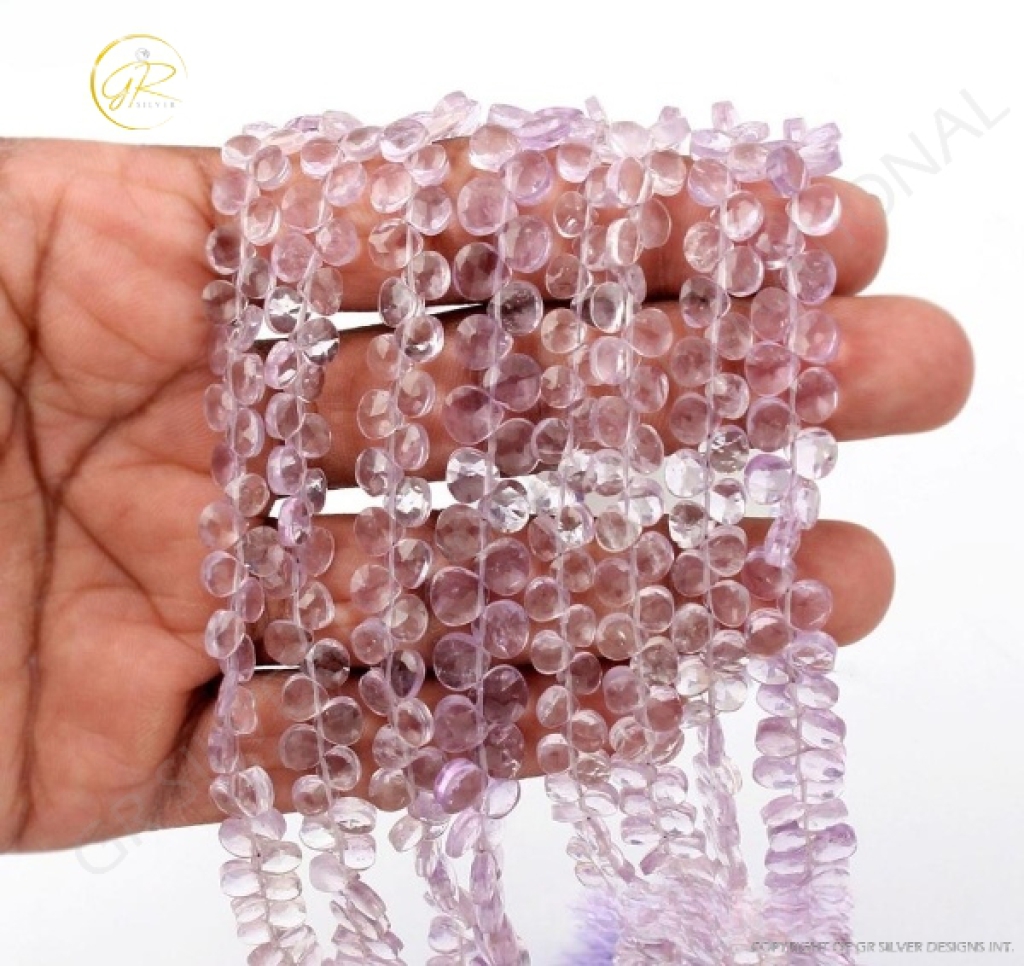 Natural Pink Amethyst Heart Shape Faceted 6mm Approx Beads