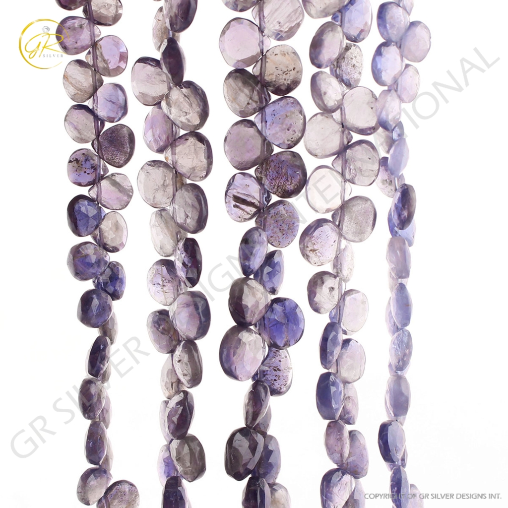 Iolite 4-8mm Heart Shape Faceted Beads For Jewelry Making