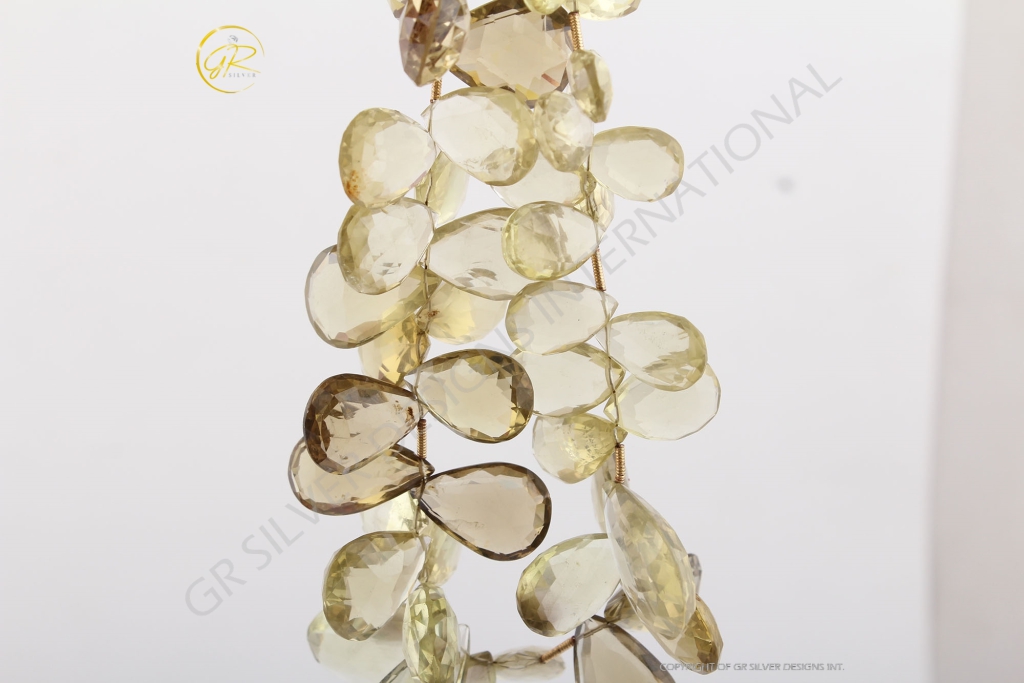 Wholesale Lemon Quartz Pear Gemstone Strand Beads For Jewelry