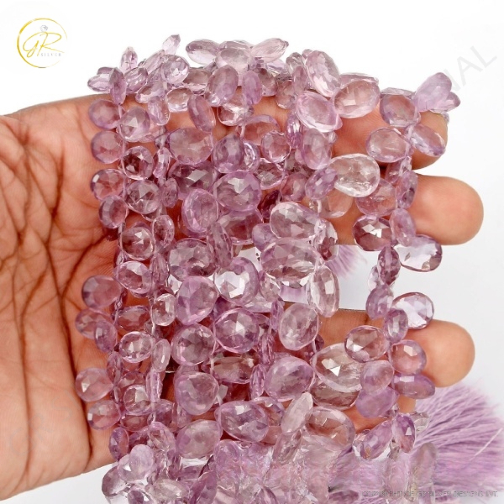 Amethyst Beads, Natural Amethyst Pear Shape Gemstone Beads 7.5-15mm Approx 7 Strands