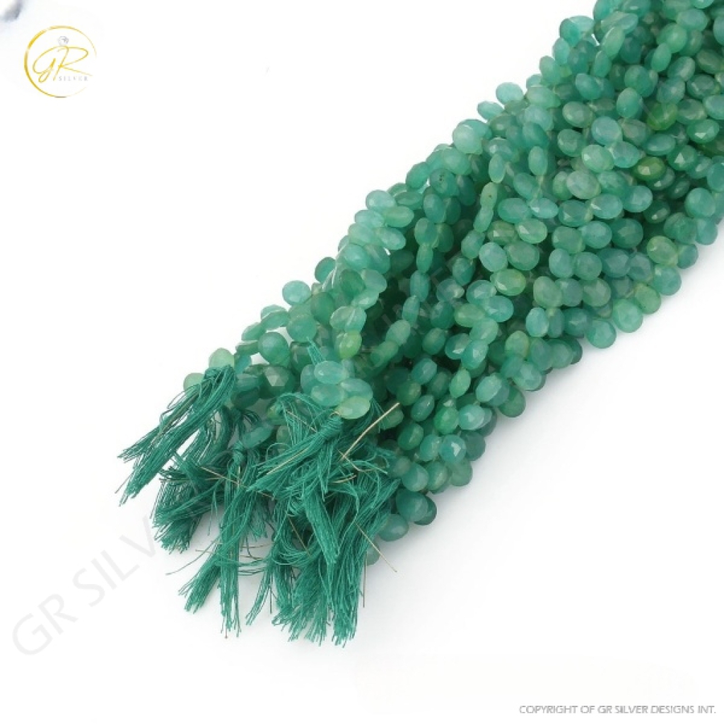 Quartz Beads, Green Quartz Pear Shape Gemstone Beads 9mm Approx 17 Strands