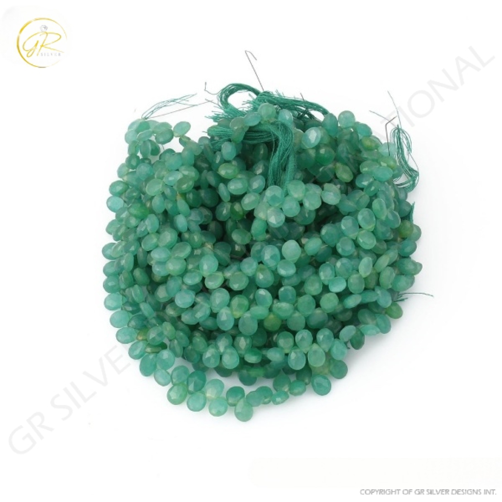 Quartz Beads, Green Quartz Pear Shape Gemstone Beads 9mm Approx 17 Strands