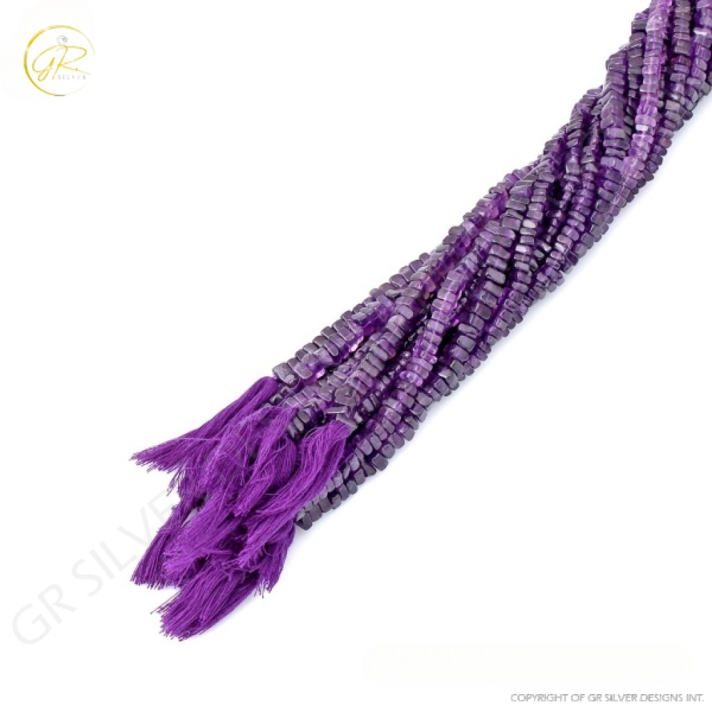 Amethyst Beads, Amethyst Gemstone Heishi Shape Beads 5mm Approx, Heishi Beads