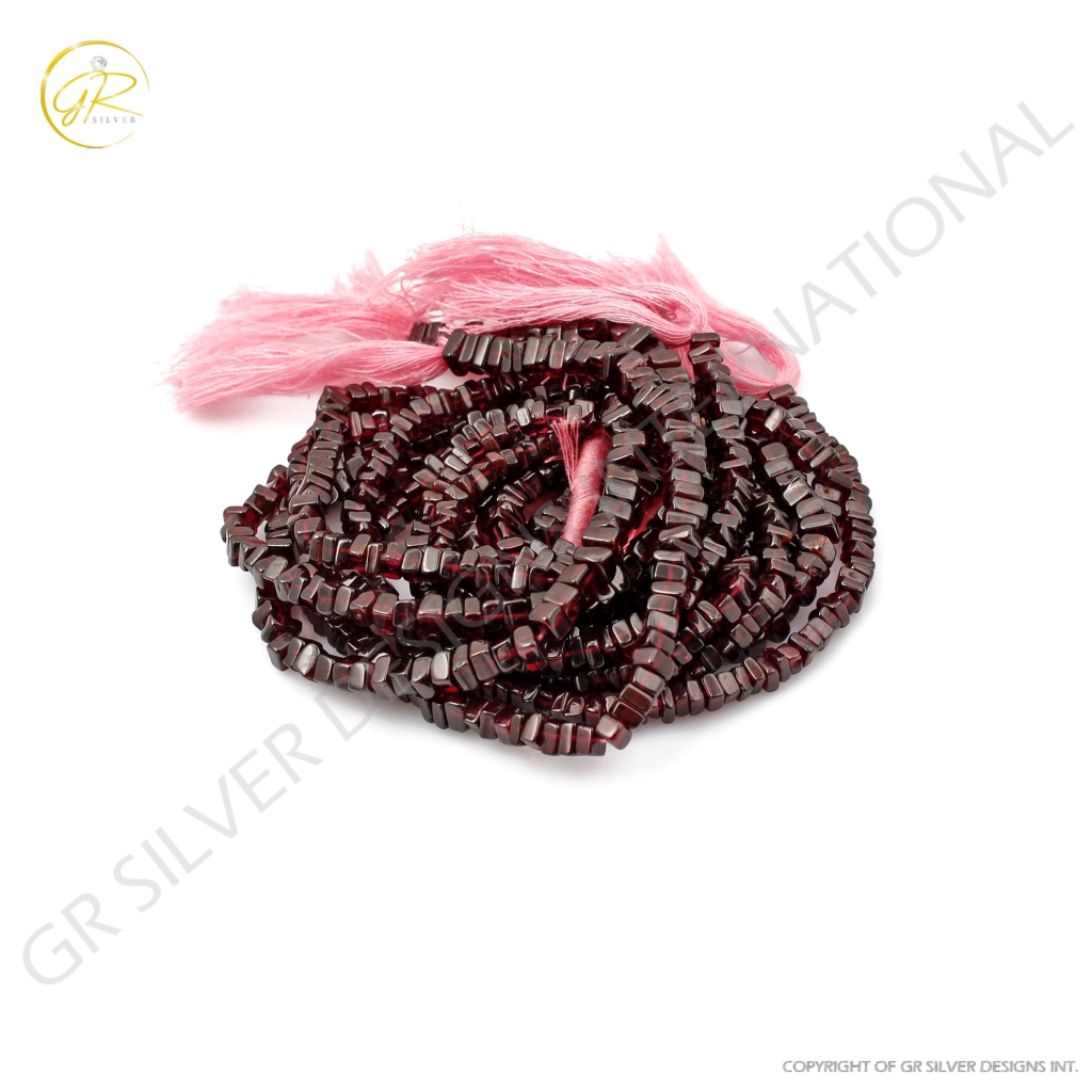 Garnet Beads, Rhodolite Garnet Gemstone Heishi Beads Square Shape 4-5mm Approx