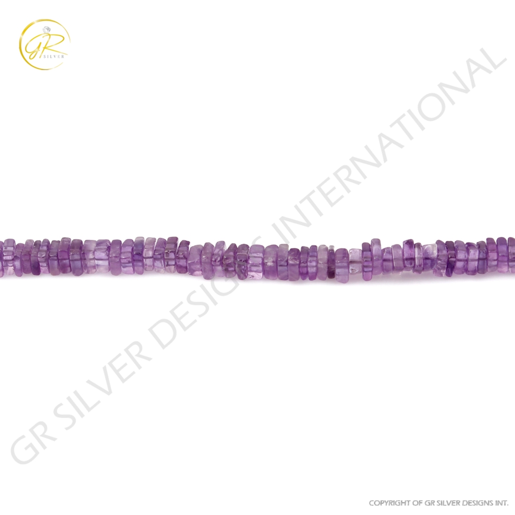 Amethyst Beads, Natural Amethyst Gemstone Heishi Beads Jewelry Square shape 4-5mm Approx