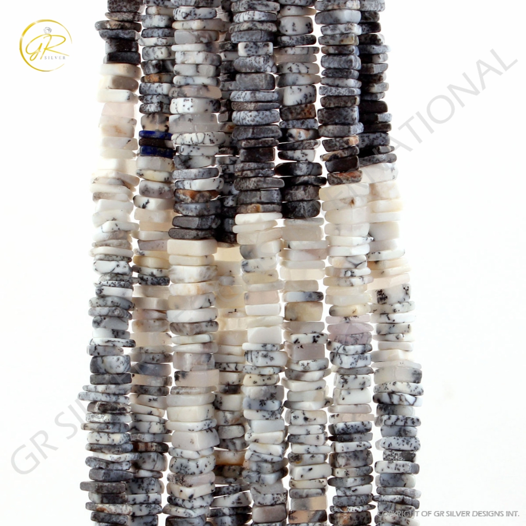 Natural Dendrite Opal Square Gemstone Beads For Jewelry Making