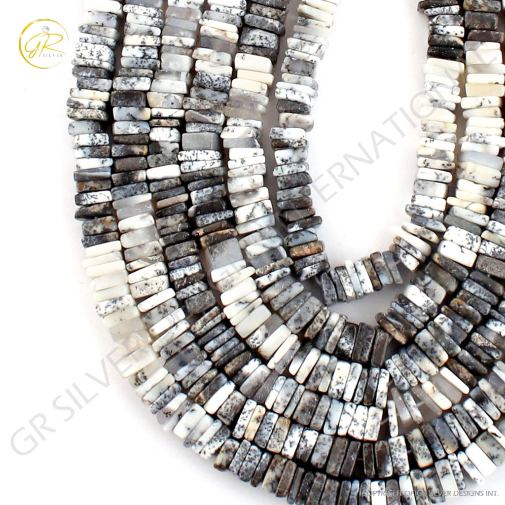 Natural Dendrite Opal Square Gemstone Beads For Jewelry Making