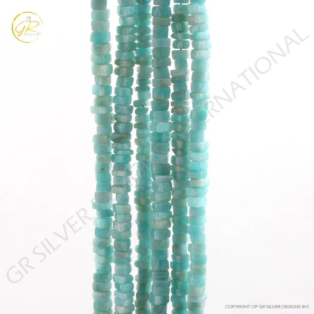 High Quality Amazonite 5-6mm Square Gemstone Handmade Beads