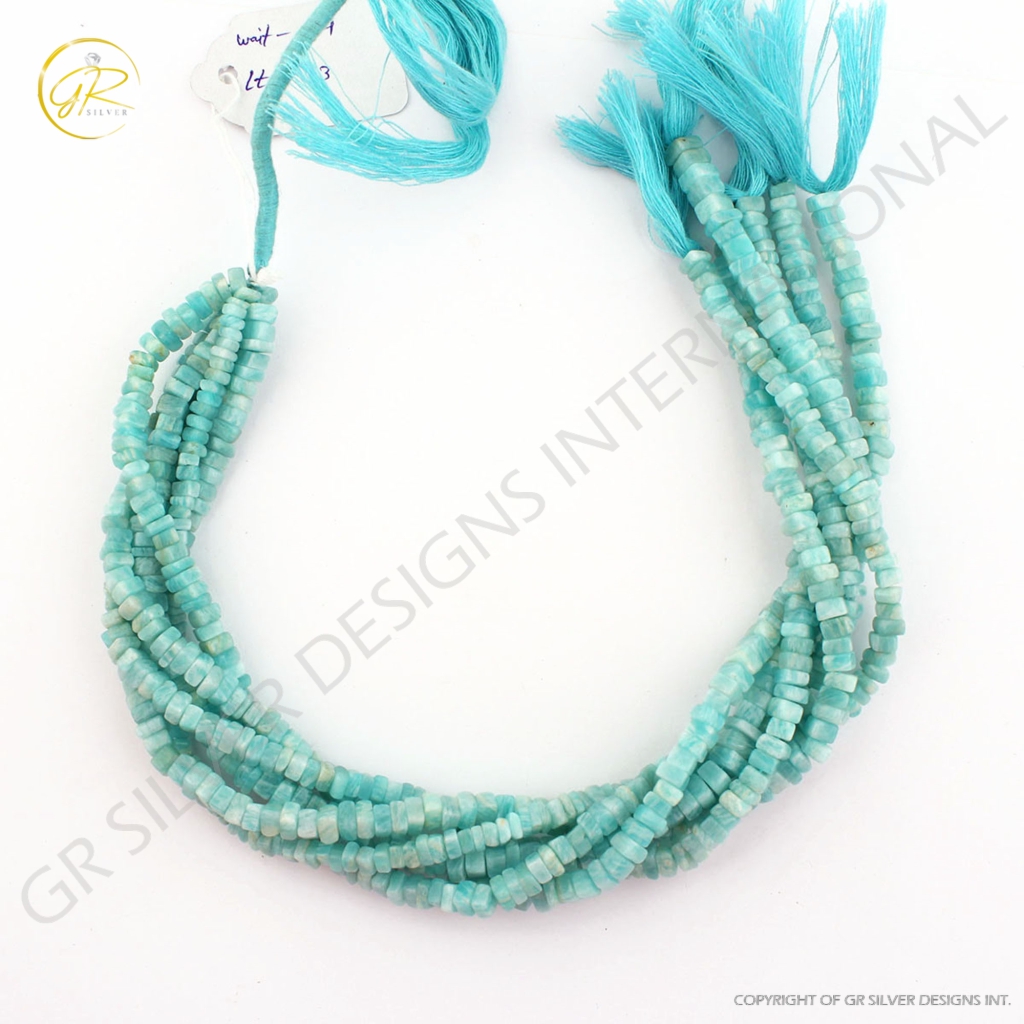 High Quality Amazonite 5-6mm Square Gemstone Handmade Beads