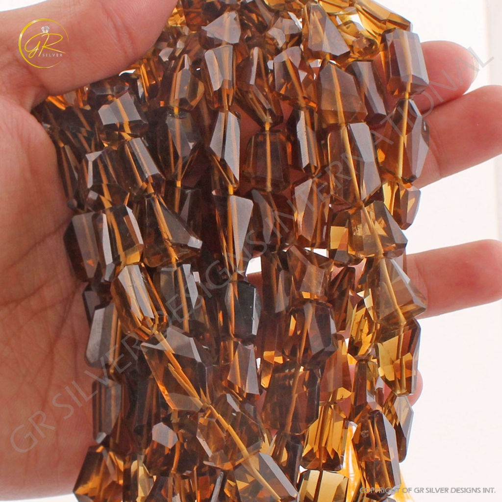 Top Quality Honey Quartz Tumble Shape Gemstone 7 Strands Beads