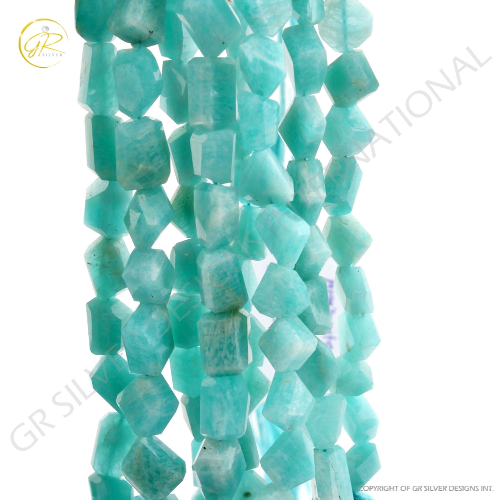 Faceted Amazonite Mix Tumble Shape 10 Inches Gemstone Beads