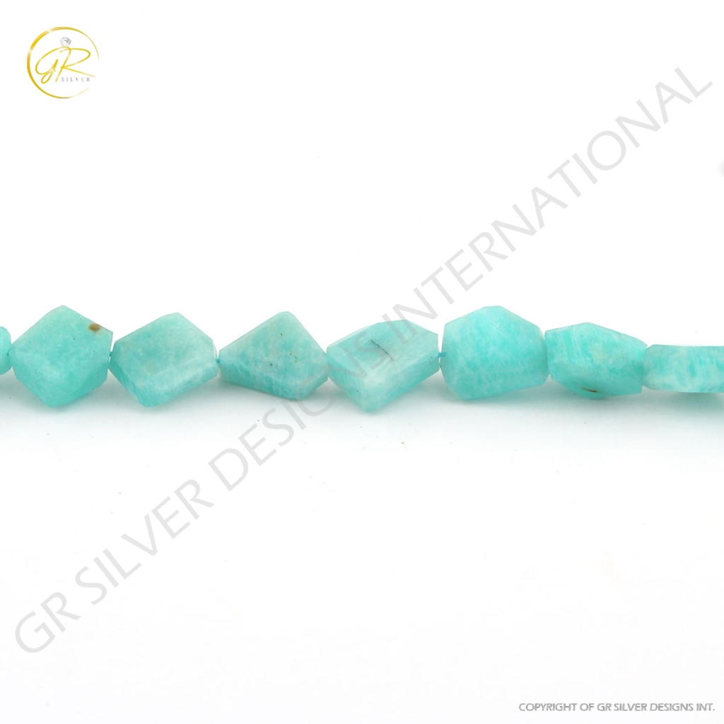 Faceted Amazonite Mix Tumble Shape 10 Inches Gemstone Beads