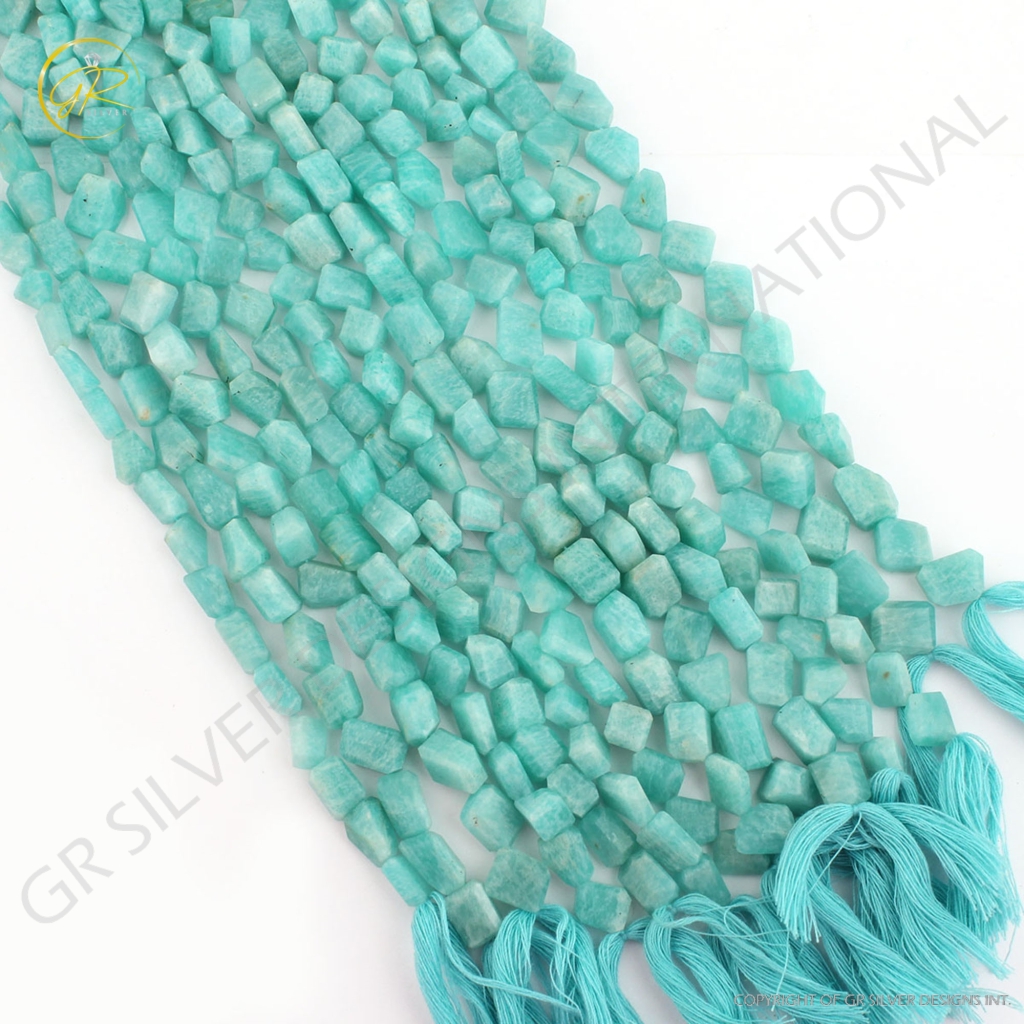 Faceted Amazonite Mix Tumble Shape 10 Inches Gemstone Beads