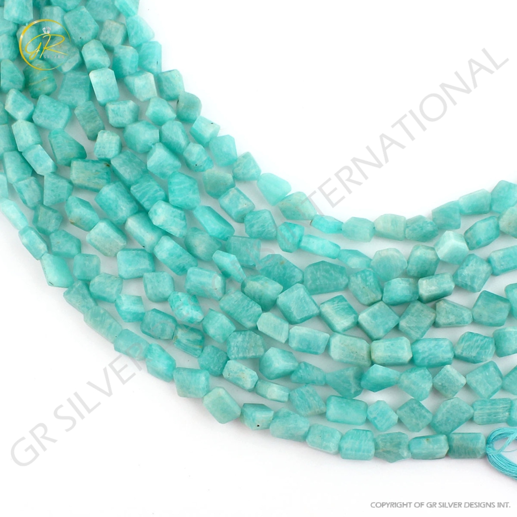 Faceted Amazonite Mix Tumble Shape 10 Inches Gemstone Beads