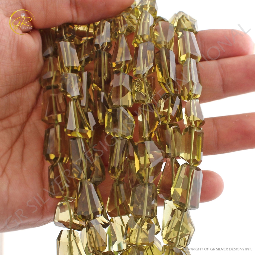 High Quality Lemon Quartz Faceted Tumble 18 Strands Beads