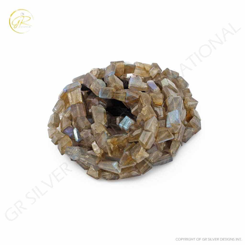 Natural Labradorite Faceted Tumbles Shape Gemstone Beads 690Carats, Labradorite Beads