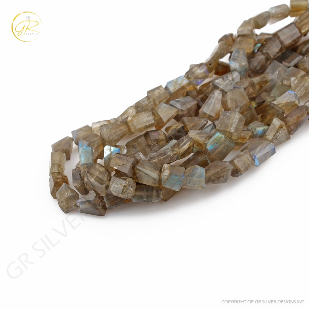 Natural Labradorite Faceted Tumbles Shape Gemstone Beads 690Carats, Labradorite Beads