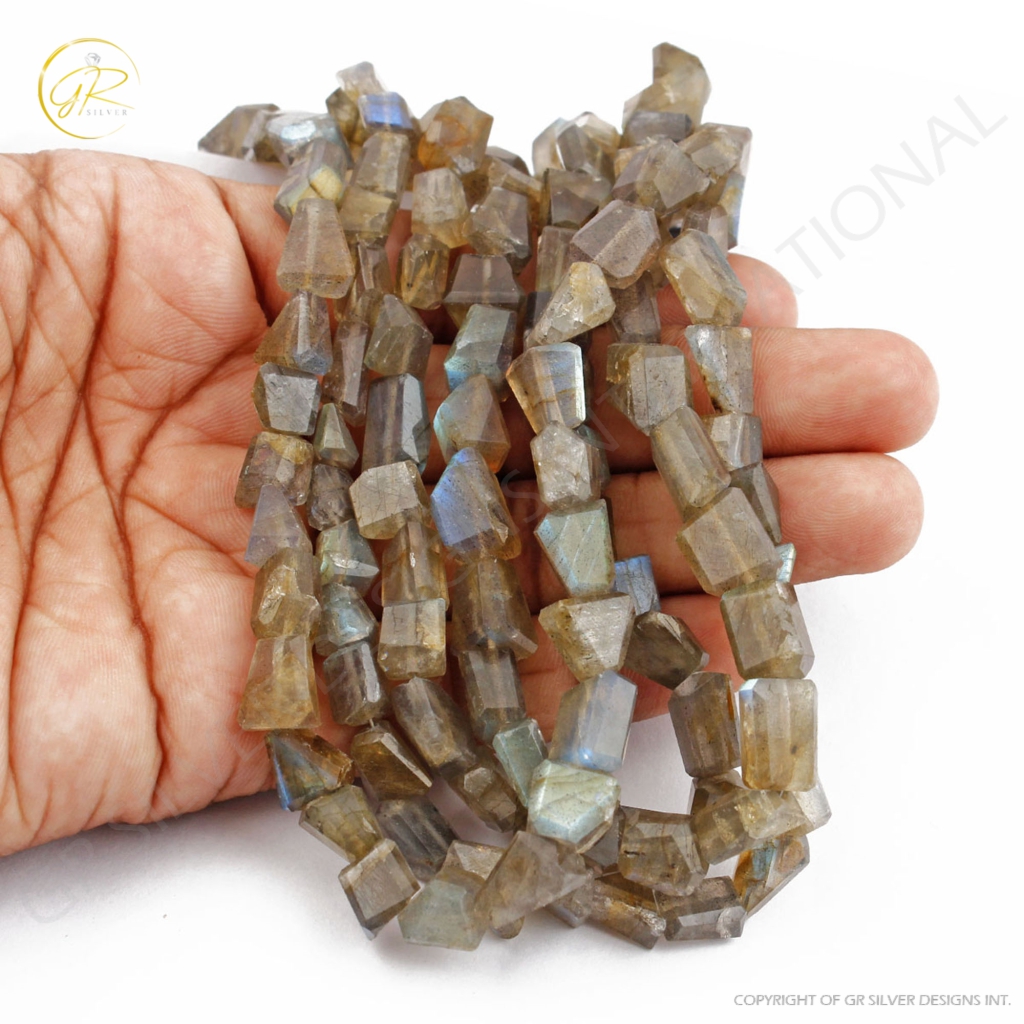 Natural Labradorite Faceted Tumbles Shape Gemstone Beads 690Carats, Labradorite Beads