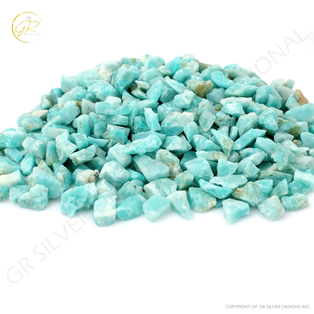 Natural Blue Amazonite Rough Loose Mineral Gemstone