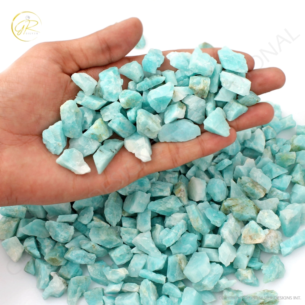 Natural Blue Amazonite Rough Loose Mineral Gemstone