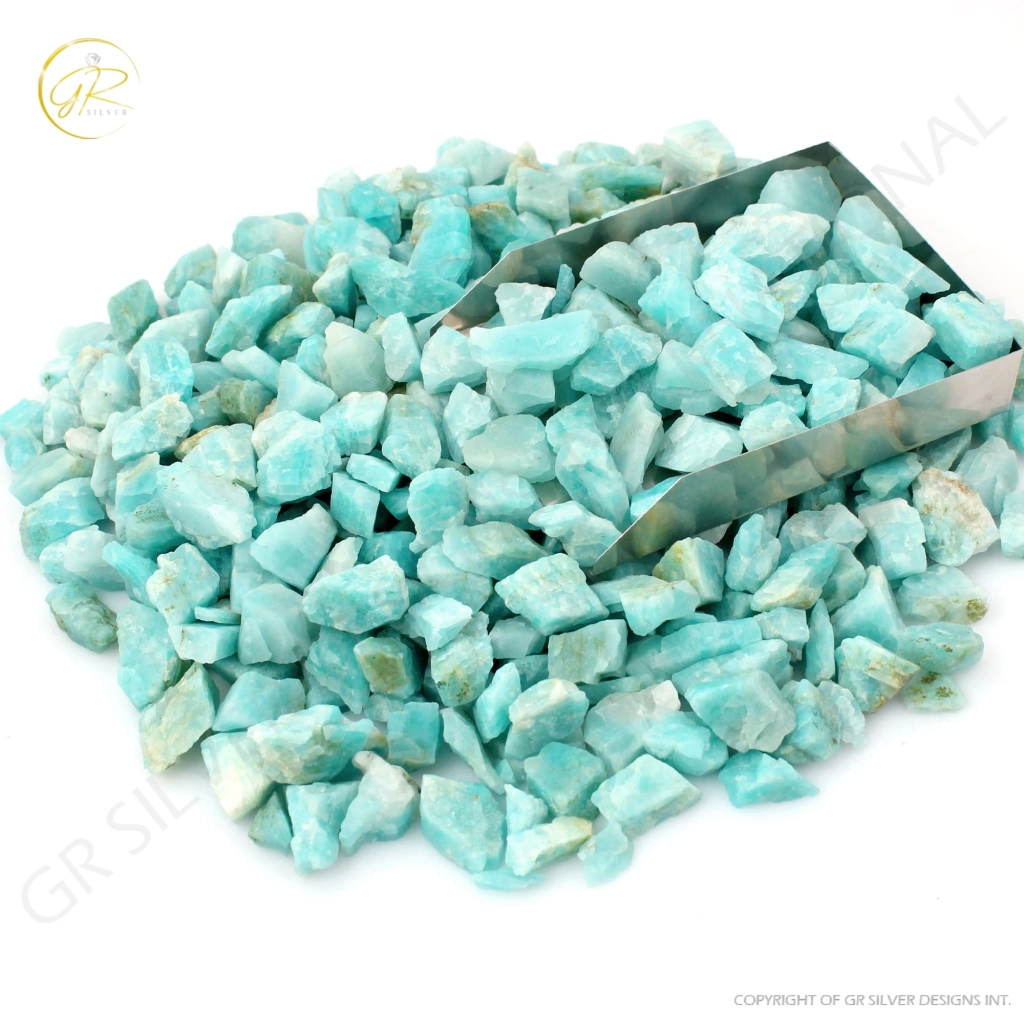 Natural Blue Amazonite Rough Loose Mineral Gemstone