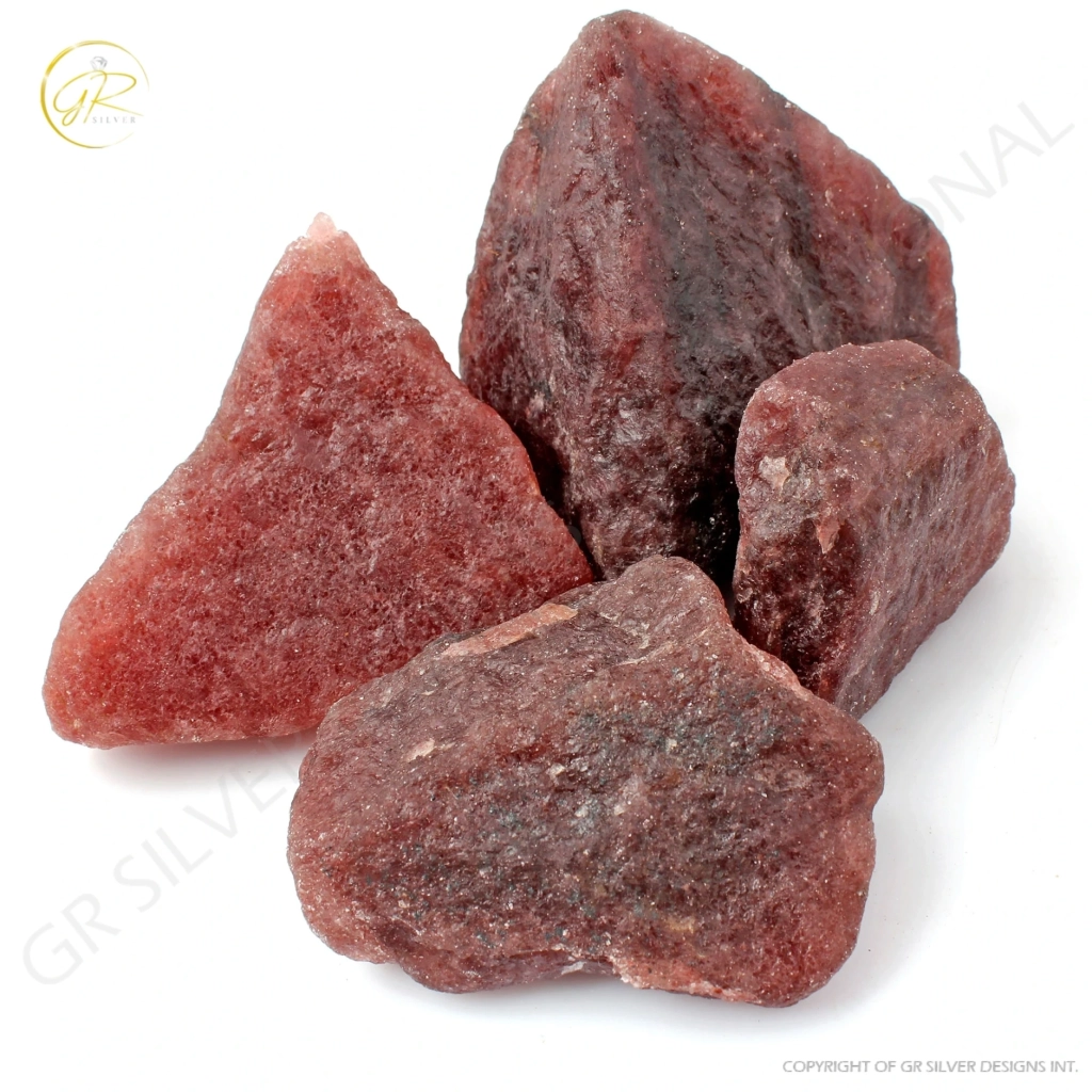 Natural Strawberry Quartz Rough Loose Mineral Gemstone