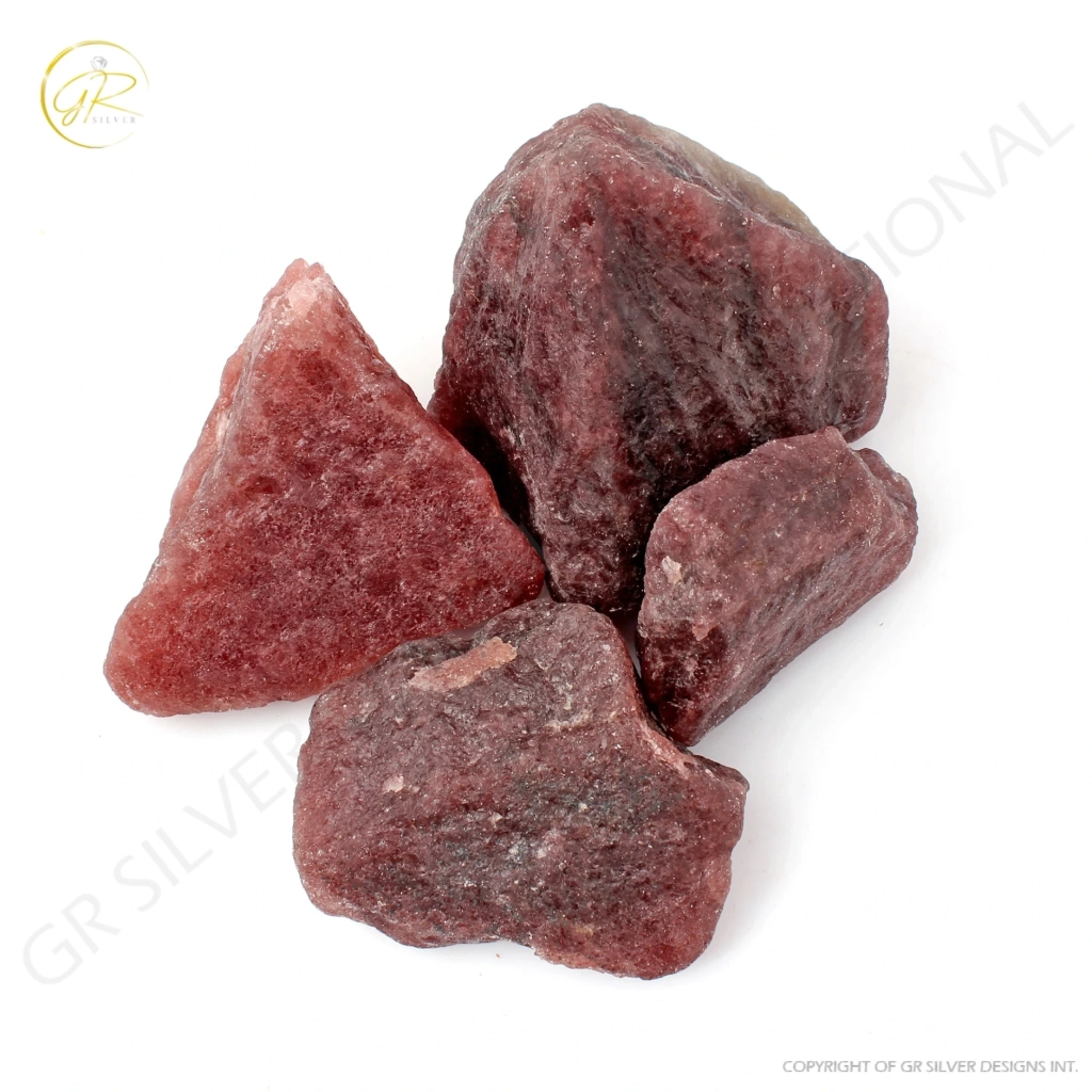 Natural Strawberry Quartz Rough Loose Mineral Gemstone