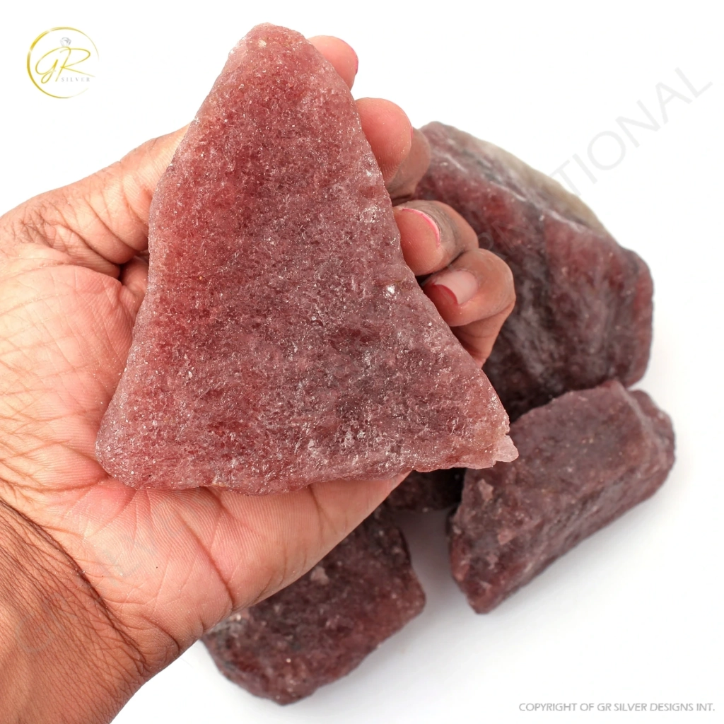 Natural Strawberry Quartz Rough Loose Mineral Gemstone