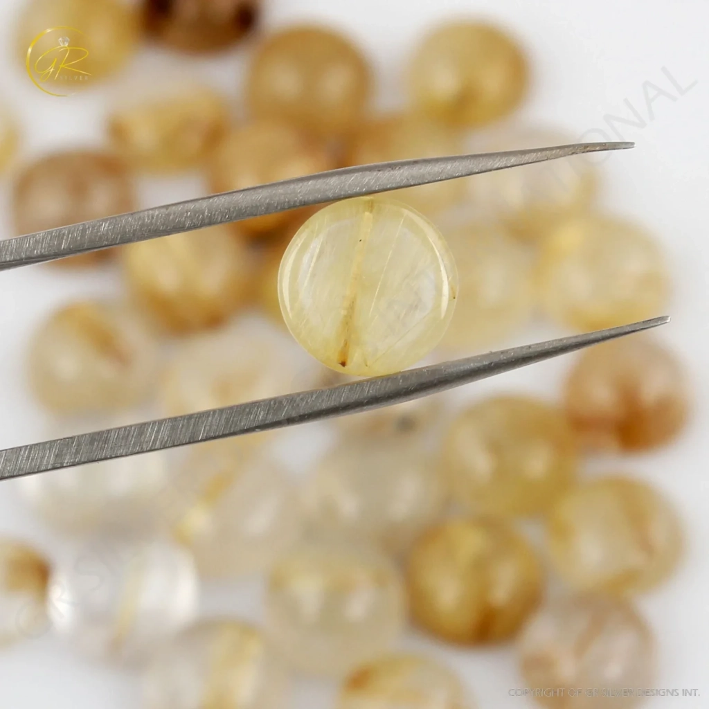 Natural Golden Rutile 9mm Round Gemstone