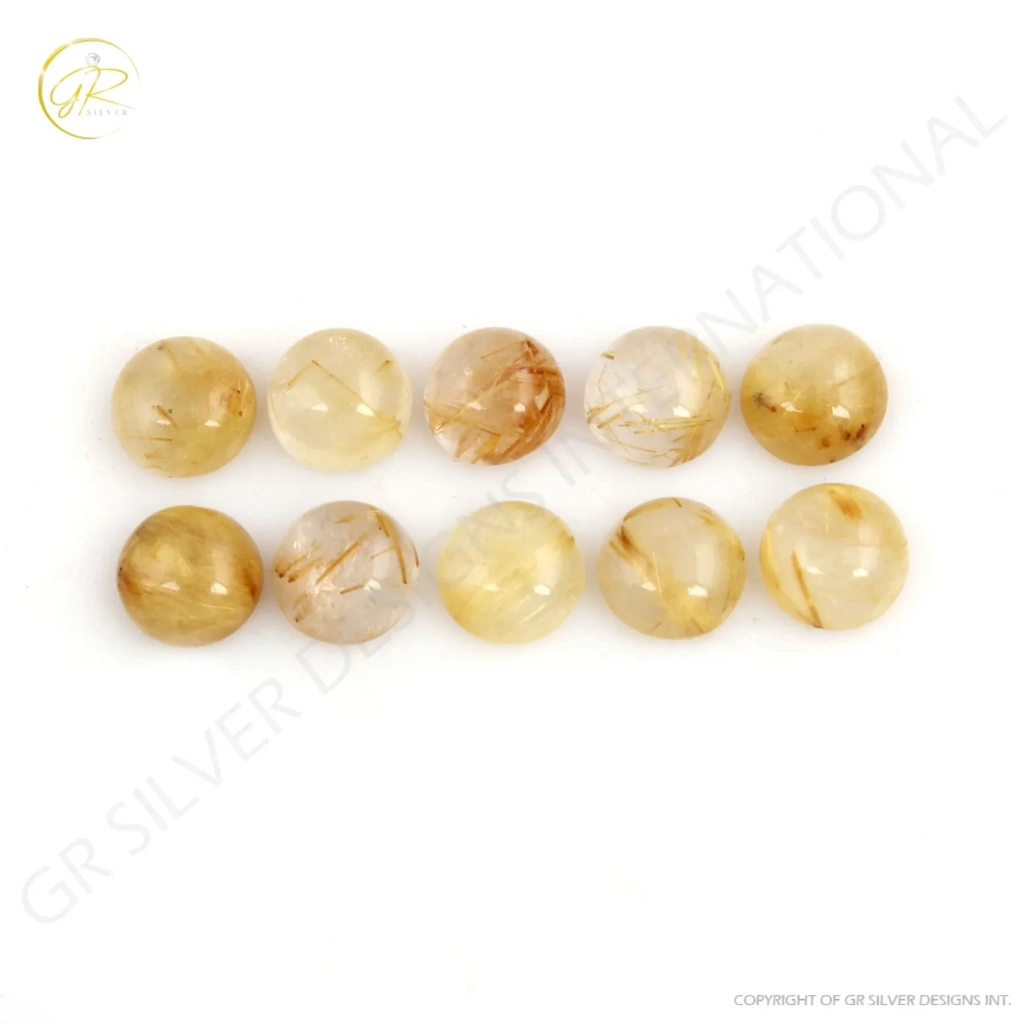 Natural Golden Rutile 9mm Round Gemstone