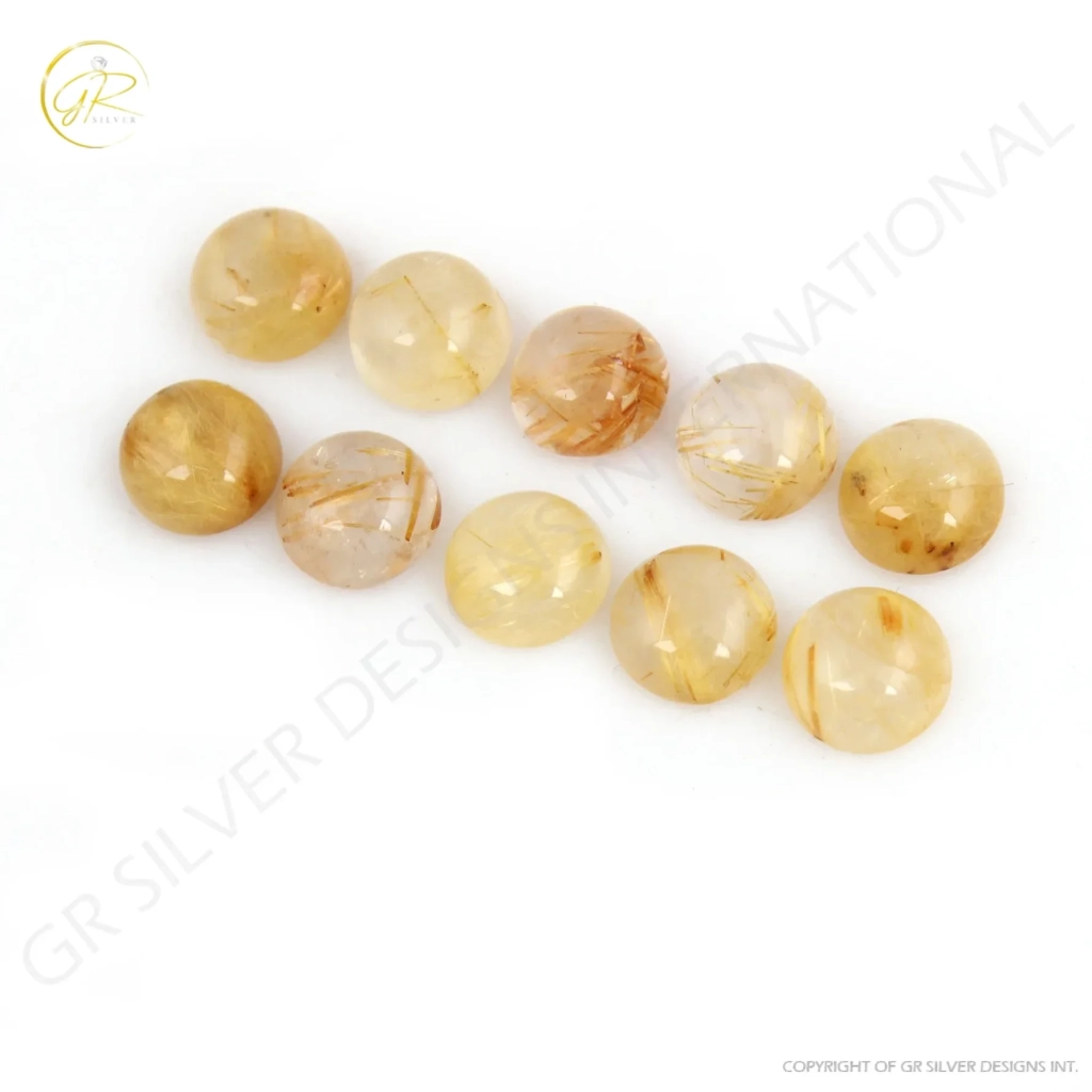 Natural Golden Rutile 9mm Round Gemstone