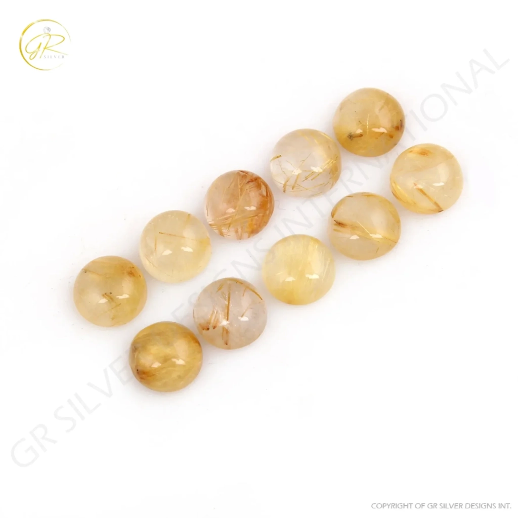 Natural Golden Rutile 9mm Round Gemstone