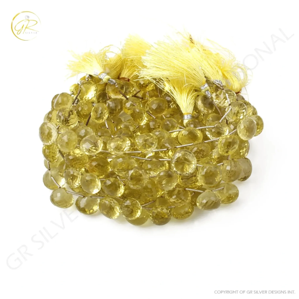 Lemon Quartz Beads, Lemon Quartz Handmade 10-14mm Onion Shape Gemstone Beads Jewelry