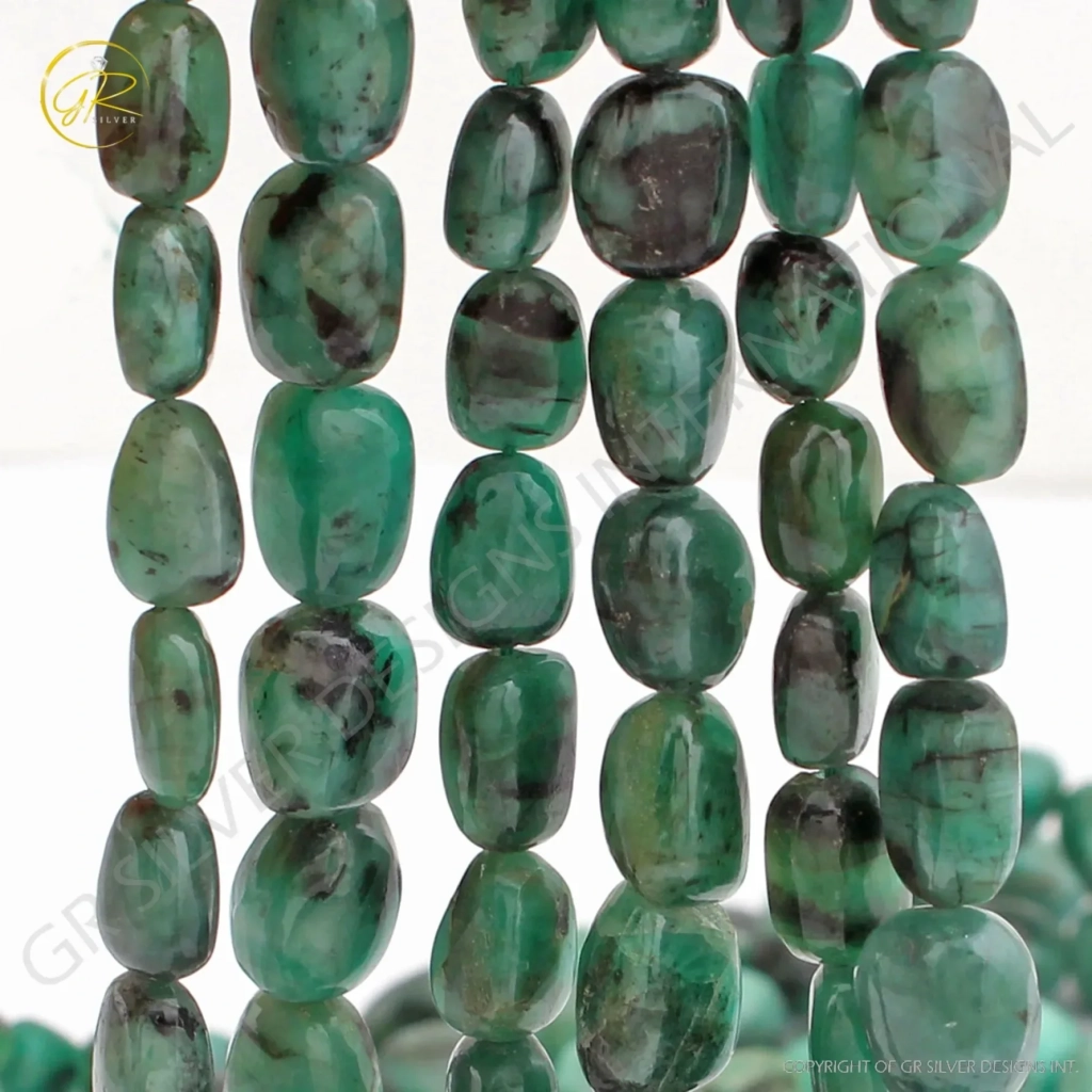 Top Quality Emerald 7-14mm Tumble Gemstone Beads For Jewelry