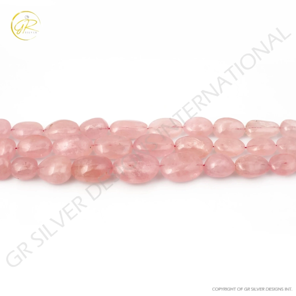 Morganite Gemstone Necklace, Natural Morganite Gemstone Beads Necklace Nugget Shape 11-30mm Approx