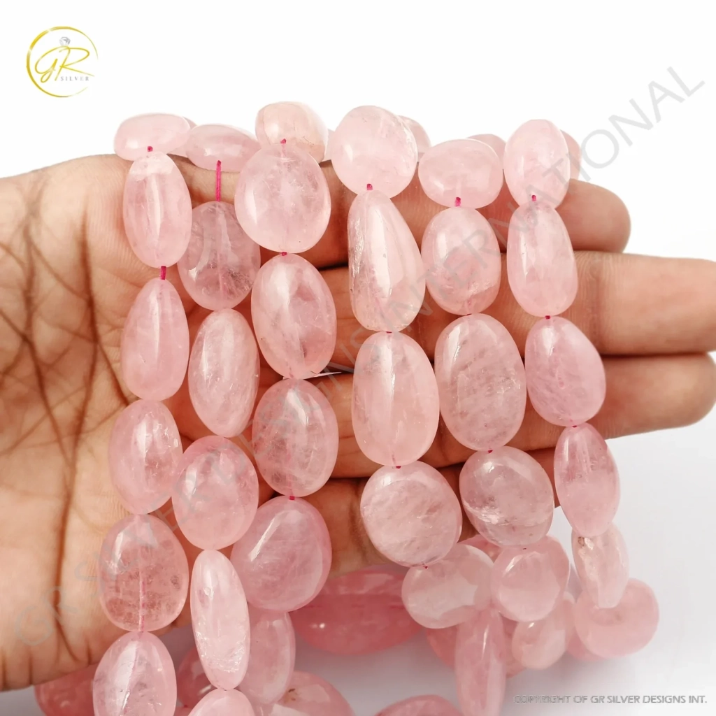 Morganite Gemstone Necklace, Natural Morganite Gemstone Beads Necklace Nugget Shape 11-30mm Approx